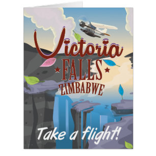 Victoria Falls Zimbabwe cartoon poster