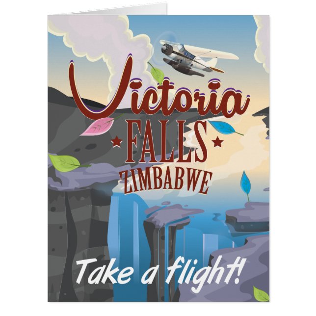 Victoria Falls Zimbabwe cartoon poster (Front)