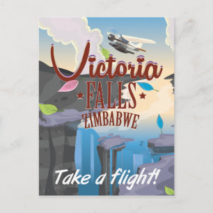 Victoria Falls Zimbabwe cartoon poster Postcard