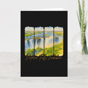 Victoria Falls Zimbwe Travel Brushstroke Victoria Card