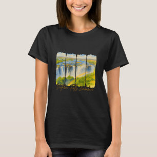 Victoria Falls Zimbwe Travel Brushstroke Victoria  T-Shirt