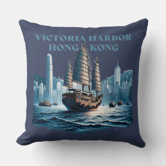 Victoria Harbor Hong Kong China Throw Pillow