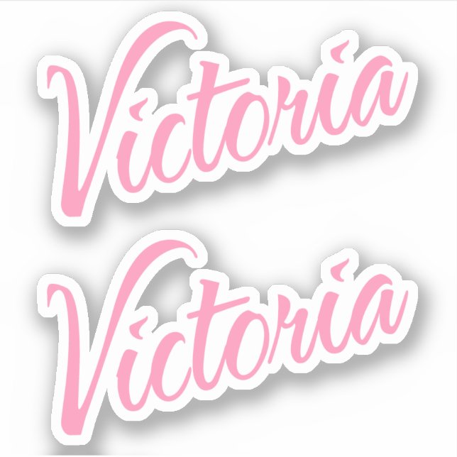 Victoria Nom décoratif en rose x2 Sticker (Devant)