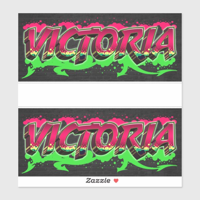 Victoria Prénom Nom Graffiti Autocollants Autocoll (Feuille)