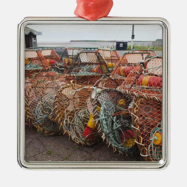 Victoria, Prince Edward Island. Crab pots Metal Ornament (Front)