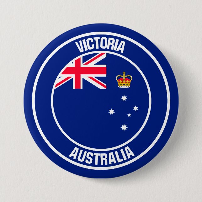 Victoria Round Emblem 3 Inch Round Button (Front)