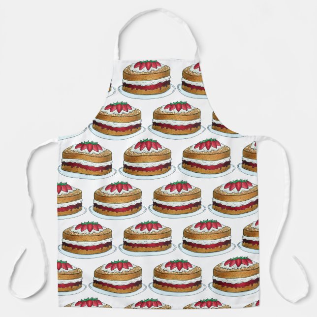Victoria Sponge Cake British Food Baking Dessert Apron (Front)