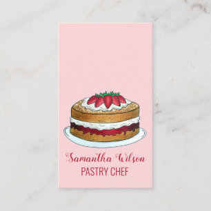 Victoria Sponge Cake British Pastry Chef UK Bakery Business Card