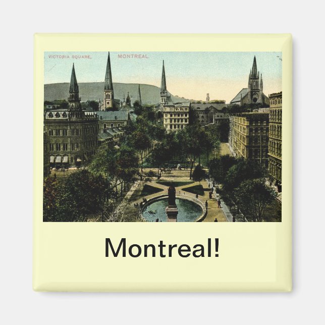 Victoria Square, Montreal Vintage Magnet (Front)