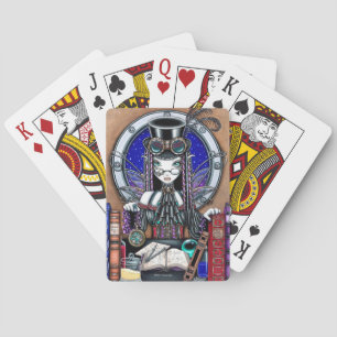 Victoria Steampunk Aviatrix Fairy Playing Cards