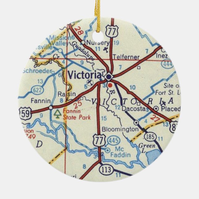 Victoria Texas Christmas Ornament (Back)