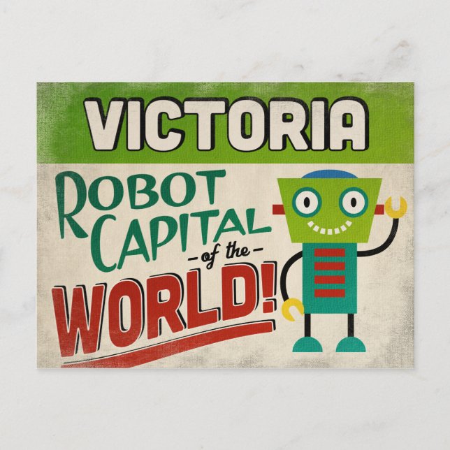 Victoria Texas Robot - Funny Vintage Postcard (Front)