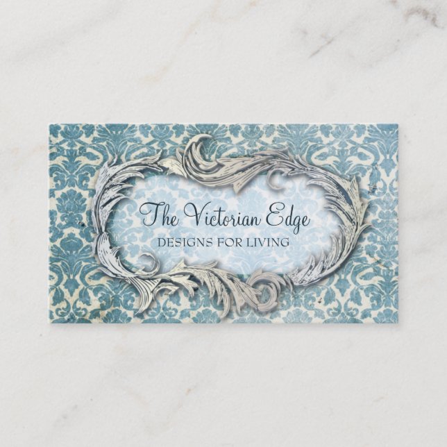 Victorian Aesthetic Damask Business Card (Front)