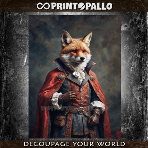 Victorian age Cossack Fox in military uniform Tissue Paper