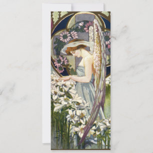 Victorian Angel and Vintage Easter Lily Flowers Invitation