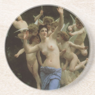 Victorian Angel Art, Wasp's Nest by Bouguereau Coaster