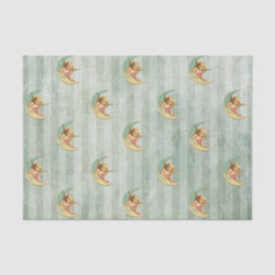 Victorian Angel Sage Green Stripes Tissue Paper