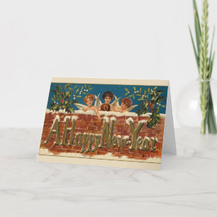 Victorian Angels Happy New Year Card