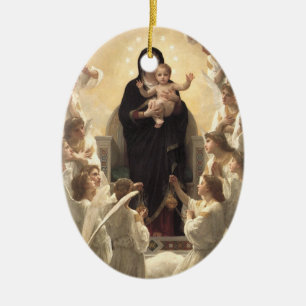 Victorian Angels, Regina Angelorum by Bouguereau Ceramic Ornament