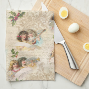 Victorian Angels w/Music, Script & Holly Kitchen Towel