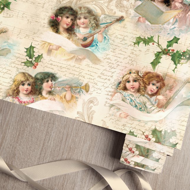 Victorian Angels w/Music, Script & Holly Wrapping Paper (Creator Uploaded)