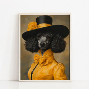 Victorian Animal Portrait, Poodle Vintage Print,  Poster
