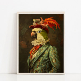 Victorian Animal Portrait, Royal Parrot Vintage Poster