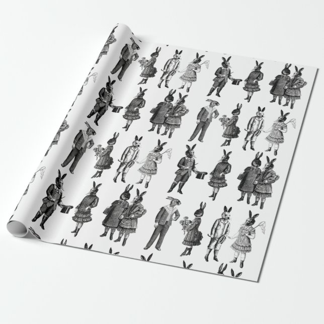 victorian animals kids funny wrapping paper (Unrolled)