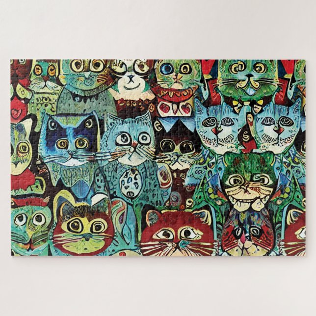 Victorian Anthropomorphic Cats In Earthy Colours Jigsaw Puzzle (Horizontal)