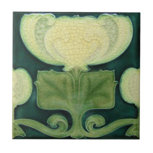 Victorian-antique-look-tile-green-white Tile
