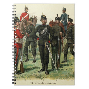 Victorian Antique Soldiers postcard Notebook