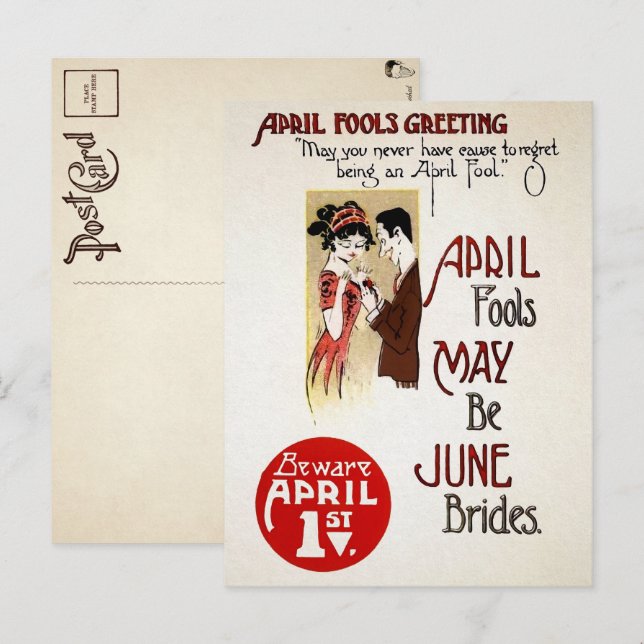 Victorian April Fools Day Postcard (Front/Back)
