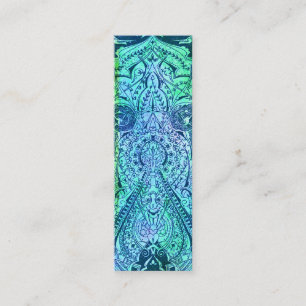 Victorian Arabesque, KASBAH - Teal & Aqua Mini Business Card