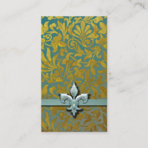 Victorian Arabesque, NOBLESSE - Aqua & Gold Business Card