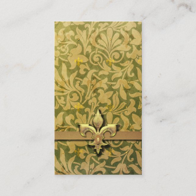 Victorian Arabesque, NOBLESSE - Gold & Green Business Card (Front)