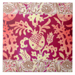 Victorian Arabesque, POMEGRANATE NOUVEAU Tile