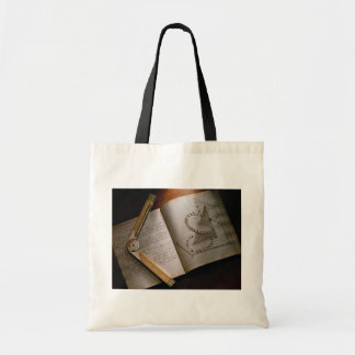 Victorian architect's calculus manual and ruler tote bag