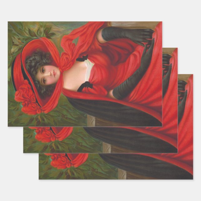 Victorian Art Decoupage Decoupaging Decoupage Wrapping Paper Sheet (Set)