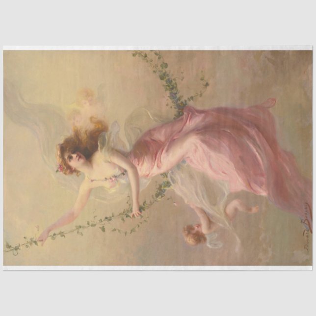 Victorian Art, Decoupage Decoupaging, Vintage,  Tissue Paper (Front)