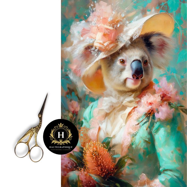 Victorian Australian Lady Koala Decoupage Tissue Paper (Creator Uploaded)