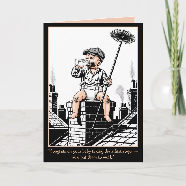 Victorian Baby Chimney Sweep. Funny baby card (Front)