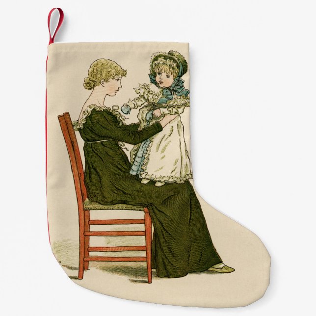 Victorian Baby Greenaway Mother Small Christmas Stocking (Front)