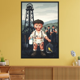 Victorian Baby Poster - Funny Coal Miner Theme Canvas Print