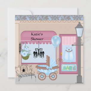 Victorian Baby Shower Invitation for Boy