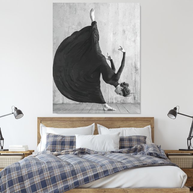 Victorian Ballet Dancer in Motion Canvas Print (Insitu(Bedroom))
