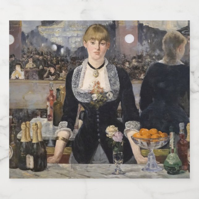 Victorian Barmaid Girl at Folies Bergere, France Beer Bottle Label (Single Label)