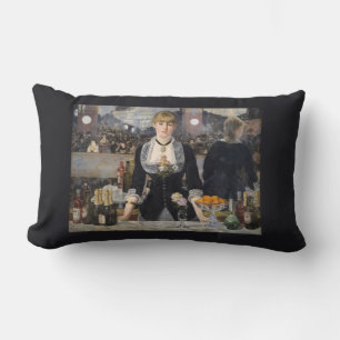 Victorian Barmaid Girl at Folies Bergere, France Lumbar Pillow