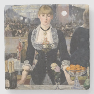 Victorian Barmaid Girl at Folies Bergere, France Stone Coaster
