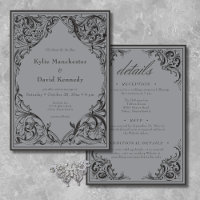 Victorian Bat Until Death Black & Grey Two Sided