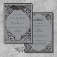 Victorian Bat Until Death Black & Grey Two Sided